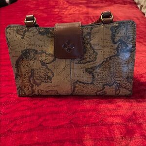 Vintage Map Print Shoulder Bag